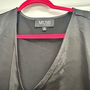 Muse brand black satin dress